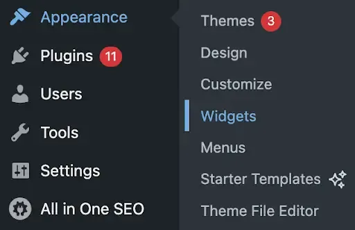fix broken link in menu or in widgets